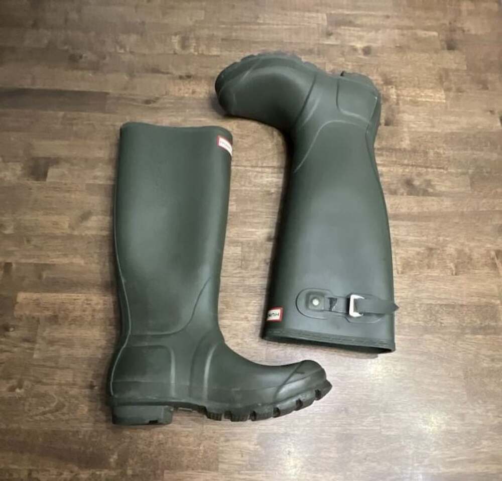 Hunter Original Tall Rain Boots Size US 8 Dark Olive Green